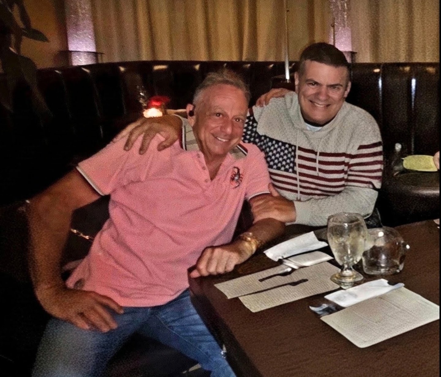 Tony Lawand at dinner with Rigan Machado